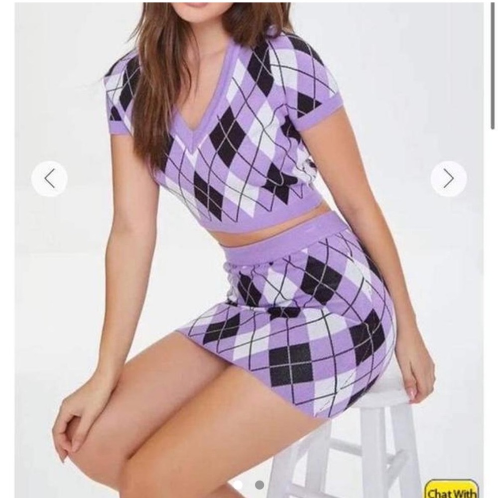 Purple plaid two piece set! 💜